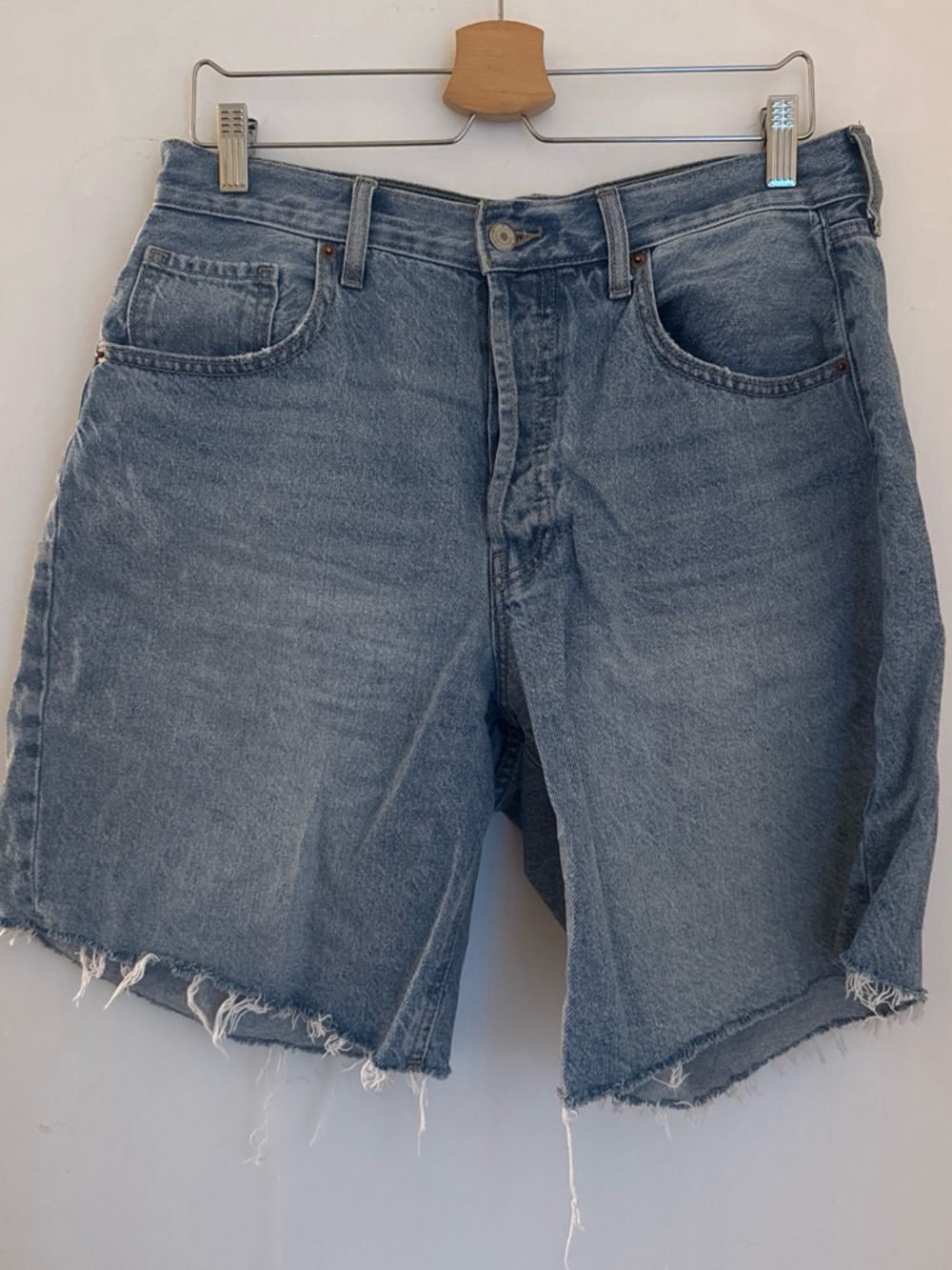 Old Navy Light Blue Frayed Hem Denim Shorts